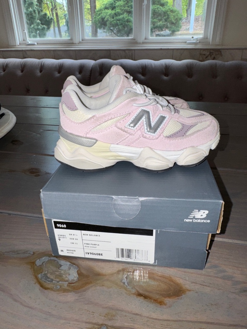 New Balance 9060 Pastel Pink and Cream Sneakers